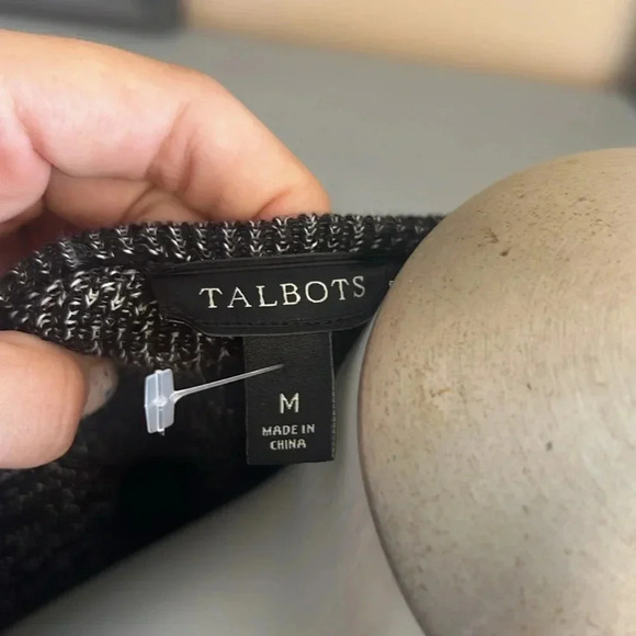 Talbots Tweed Knit Front Double Zip Sweater Dress Size M Office Long Sleeve - Picture 9 of 10